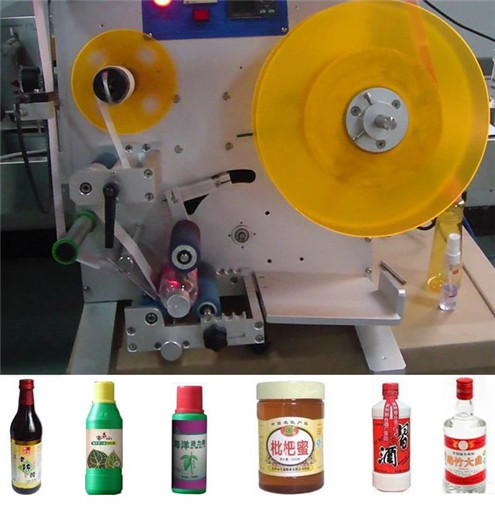 Полу-автоматска полу-автоматска машина за обележување на десктоп шишиња, полу-автоматска опционална функција за истекување на датум за кодирање, и мануелна опрема за етикета